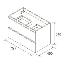 Salgar Schrank wandhängend SPIRIT 800 white cotton