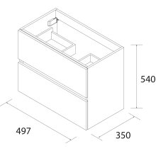 Salgar Schrank wandhängend FUSSION LINE 500 weiß glänzend