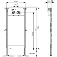 TECEprofil Bad-/Duschmodul 1120mm f. Aufputz-Armaturen m Hygienebox