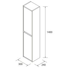 Salgar Hochschrank NOJA 1400mm  WHITE SATIN