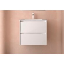 Salgar Noja Unterschrank 600 2 Schubladen + Waschbecken White Gloss