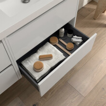 Salgar Noja Unterschrank 800 2 Schubladen + Waschbecken White Gloss