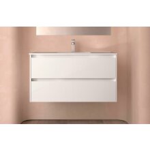 Salgar Noja Unterschrank 1000 2 Schubladen + Waschbecken White Gloss