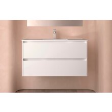 Salgar Noja Unterschrank 1000 2 Schubladen + Waschbecken White Satin