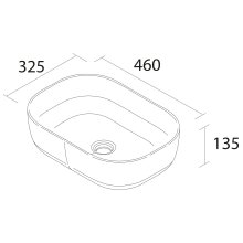 Salgar Aufsatzwaschtisch CARLA ohne Siphon und Clickerabfluss PORZELLAN WEIß Ø 360 x 105 mm