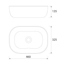 Salgar Aufsatzwaschtisch CARLA ohne Siphon und Clickerabfluss PORZELLAN WEIß Ø 360 x 105 mm