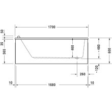 Duravit Starck Einbauwanne 1700x900mm weiß