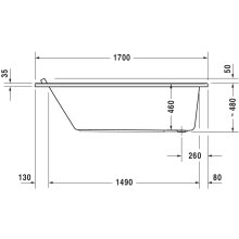 Duravit Starck Einbauwanne 1700x900mm weiß