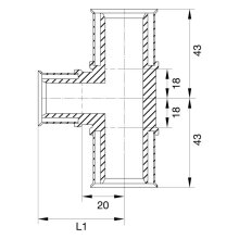 Wavin Tigris M5 T-Stück reduziert, 20mm x 16mm x 16mm