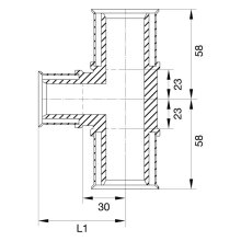 Wavin Tigris M5 T-Stück reduziert, 40mm x 25mm x 32mm