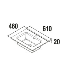 Salgar Waschtisch CONSTANZA 610 PORZELLAN WEIß 610 x 20 x 460 mm