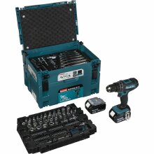 Makita DHP482JX13 Akku-Schlagbohrschrauber (inkl. 2x Akku + umfangreiches Werkzeug-Set)