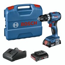 Bosch GSB 18V-45 Akku-Schlagbohrschrauber (inkl. 2x 2,0 Ah Akku + Ladegerät + Koffer)