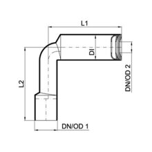 Siphonbogen PKSBR Polo-Kal NG, lang red. m Steckdtg. DN 50 1 1/4 da 32mm