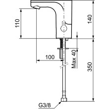 MORA MMIX tronic Kupfer poliert PVD Waschtischarmatur m. Hygienespülung, Batteriebetrieb