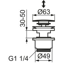 Mora Push-down Ablaufventil Kupfer poliert PVD