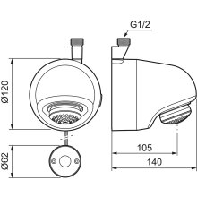 MORA tronic Compact Duschkopf WMS, für vorgemischtes Wasser, Anschluss von oben Batteriebetrieb