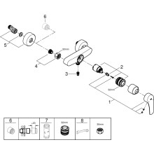 Grohe Einhandmischer Brause Eurosmart Wandmontage, eigensicher verchromt