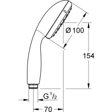 GROHE Handbrause Tempesta 100 27597 2 Strahlarten chrom