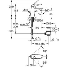 Grohe Waschtisch-Hebelmischer Eurostyle S-Size, Hebel geschlossen, verchromt