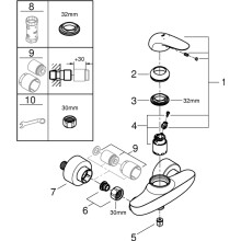 Grohe Brause-Hebelmischer Eurostyle Wandmontage eigensicher verchromt