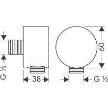 Hansgrohe Schlauchanschluss Fixfit Axor mit Rückflussverhinderer 1/2 verchromt