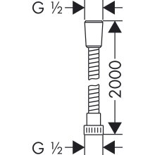 HG Brauseschlauch Metaflex C 2000mm chrom