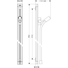 HG Brausestange Raindance UnicaS 90cm m BRS IsiflexB 1,6m verchromt