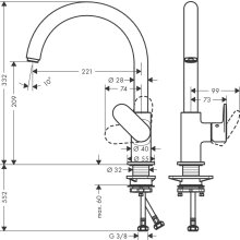 Hansgrohe Einhandmischer Spültisch 260 M35 1jet verchromt