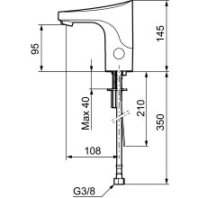 Mora FMM 9000E tronic WMS, Waschtischarmatur für Kaltwasser oder vorgemischtes Wasser, Batteriebetrieb