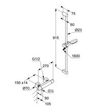 Kludi Shower-Duo LOGO 3S Wandstange L=900mm chrom