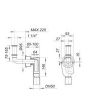 Dallmer Wandeinbau-Siphon 300 CR 1 1/4"xDN50, 130228