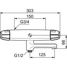 Mora FMM 9000E II Wannenfüll- und Duschthermostat Chrom