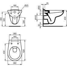 IDEAL STD Wandtiefspül-WC EUROVIT V3906 weiß