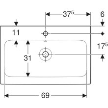 GEBERIT iCon Waschtisch 750x485mm m. Hl., m. Ül., weiß