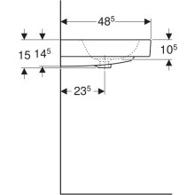 GEBERIT iCon Waschtisch 750x485mm m. Hl., m. Ül., weiß