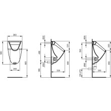 Ideal Standard Eurovit Absaugeurinal, Einlauf hinten, weiß, K553801