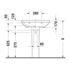 Duravit Waschtisch DuraStyle 650 mm mit ÜL, mit HLB, 1 HL, weiß