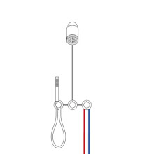 Herzbach MODUL7 Thermostat SET T-SP3 mit SPOT Regenbrause und Stabhandbrause Edelstahl gebürstet