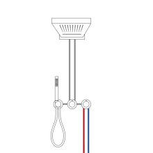 Herzbach MODUL7 Thermostat SET T-MU2 mit Wand-Regenbrause Multifunktion 2 und Stabhandbrause Edelstahl gebürstet