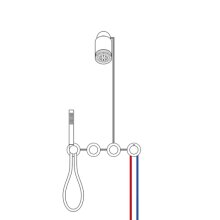 Herzbach MODUL7 PUSH Thermostat SET P-SP3 mit SPOT Regenbrause und Stabhandbrause chrom