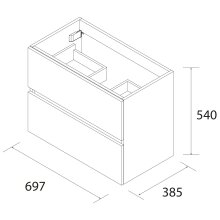 Salgar Schrank wandhängend FUSSION LINE 700 TIEFE 40 2 Schubladen mit Softeinzug WHITE COTTON