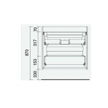 Salgar Schrank wandhängend FUSSION LINE 700 TIEFE 40 2 Schubladen mit Softeinzug WHITE COTTON