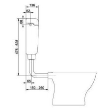 DIANA O100 PVC-Spülkasten 9 Liter 420mm breit weiß