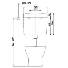 DIANA O200 PVC-Spülkasten 6-9 Liter 2-Mengen-Spülsystem weiß