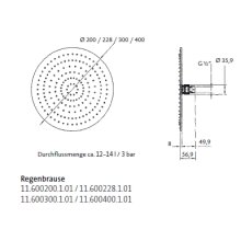 Herzbach 300 mm Regenbrause slim - round