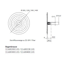 Herzbach 400 mm Regenbrause - round