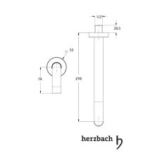 Herzbach Design Wandauslauf 1/2" 210mm