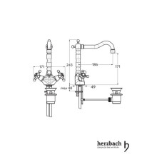 Herzbach ANAIS CLASSIC Waschtisch-Einlochbatterie chrom