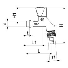 Schlösser 1/2" Auslaufventil mit Belüfter in Chrom DVGW